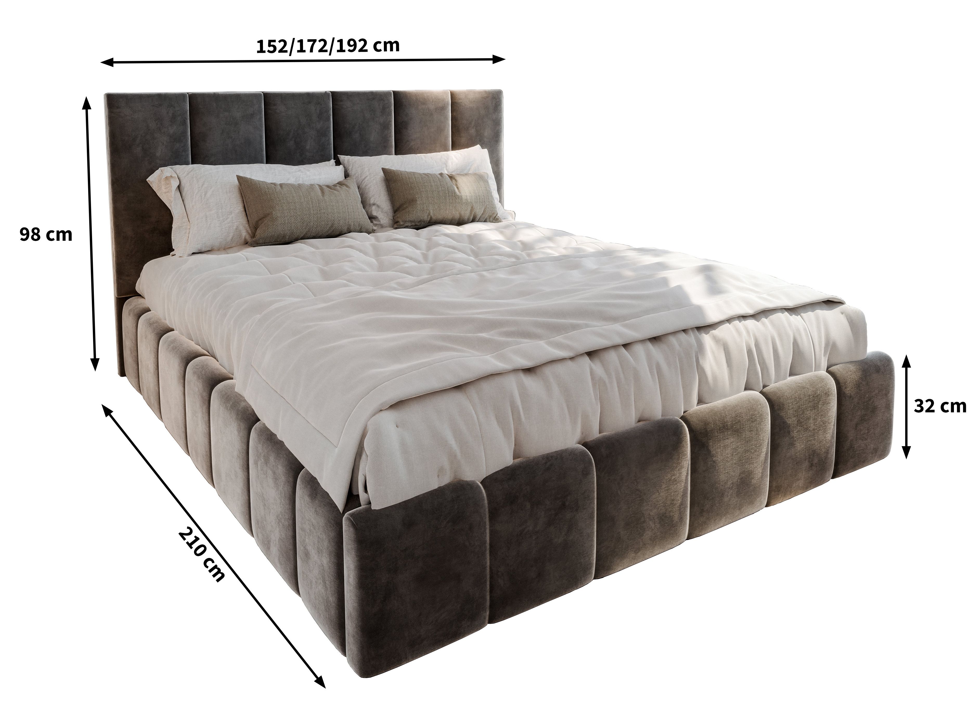 Łóżko tapicerowane TARANTO, wymiary łóżka